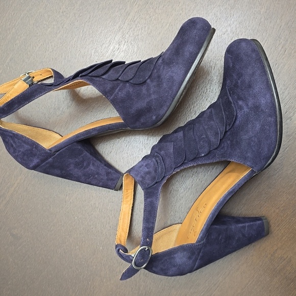 COCLICO Anthropologie Eur 39 / 9 Elegant Plum Purple Suede Women's Heels - Picture 2 of 9